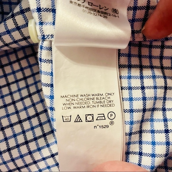 Ralph Lauren Polo Classic Oxford Button-Down Shirt Blue and White Check. Size M - Picture 4 of 8